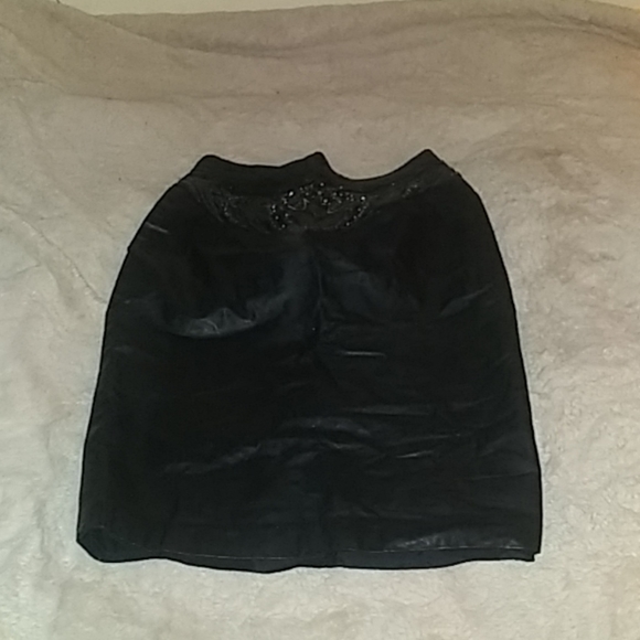 Joseph ho leather skirt with embroidery and side p - Picture 1 of 4